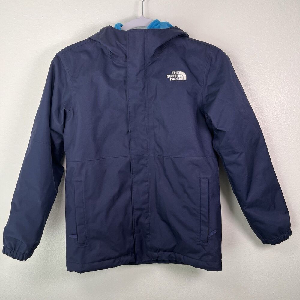 The North Face Kids Hooded Full Zip Jacket Navy Blue 10/12 Fleece NF0A7T4B